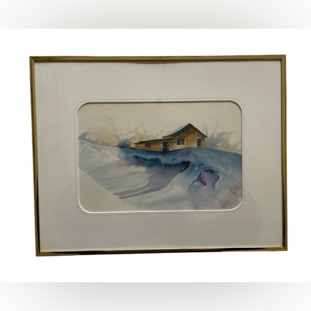 Rare Vintage Tom Hale Watercolor Landscape Original 14”Hx18”W